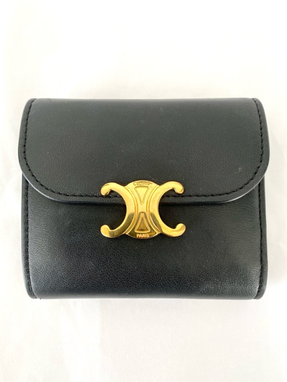 Celine SMALL FLAP WALLET TRIOMPHE IN SHINY CALFSKIN - Picture 4 of 15